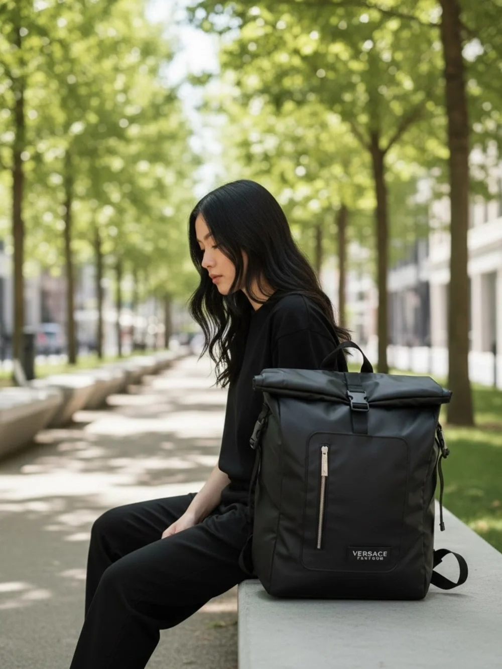 Versace Parfums Roll-Top Backpack